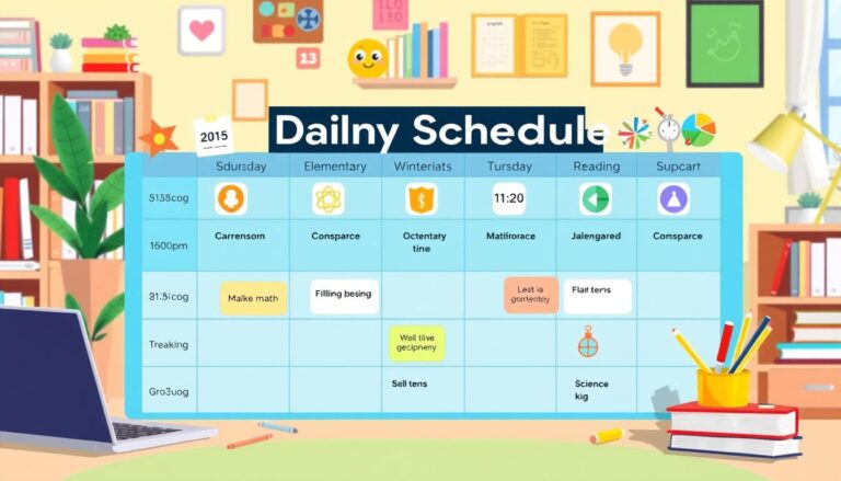 online elementary school schedule